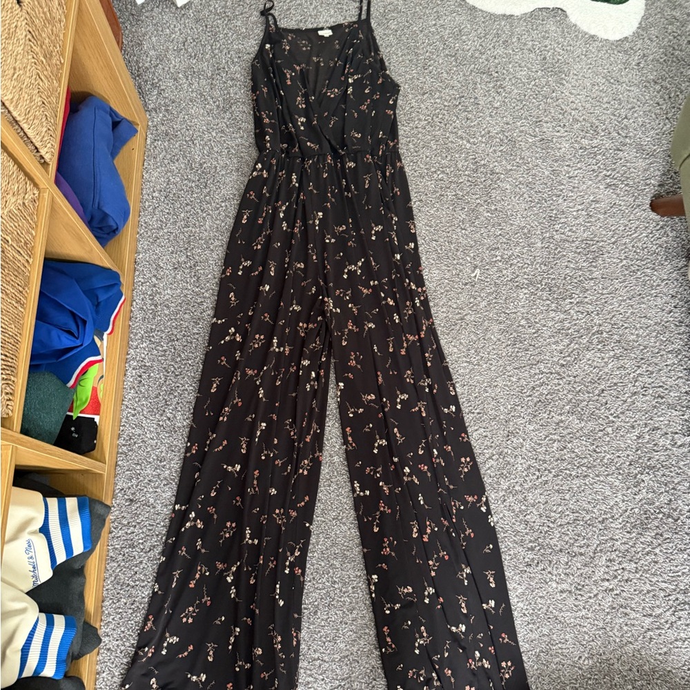 Floral Black Jumpsuit